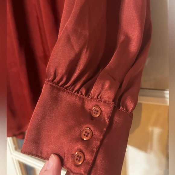 NWOT Lane Bryant Long Sleeve Rust Blouse Plus Size 22 - Picture 2 of 4